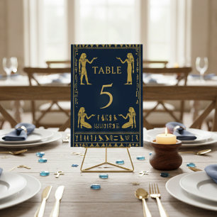 Numéro De Table Aile de Soleil Égyptien & Hiéroglyphes – Modifiabl