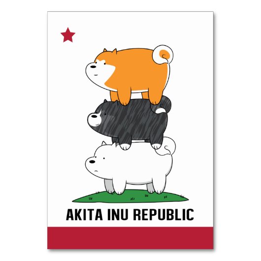 Numéro De Table Akita Inu (Dos)