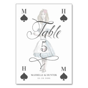 Numéro De Table Alice vintage au pays des merveilles Haut Alice Ca