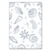 Numéro De Table All I Sea is Love Dusty Blue Seashells (Dos)
