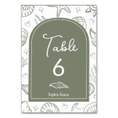 Numéro De Table All I Sea is Love Sage Green Seashells (Par défaut)