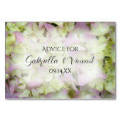Numéro De Table Almost Pink Hydrangea Flowers Wedding Advice Cards (Devant)