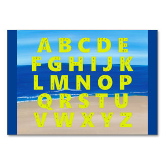 Numéro De Table Alphabet Lettre Tutoriel Cartes, thème Plage