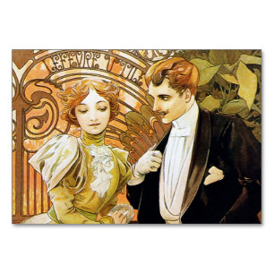 Numéro De Table Alphonse Mucha Flirt Vintage Art romantique Nouvea