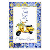 Numéro De Table Amalfi Italien Carrelage bleu Scooter Lemons Maria (Dos)