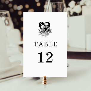 Numéro De Table Amateurs jusqu'à la mort Skeletons & Roses