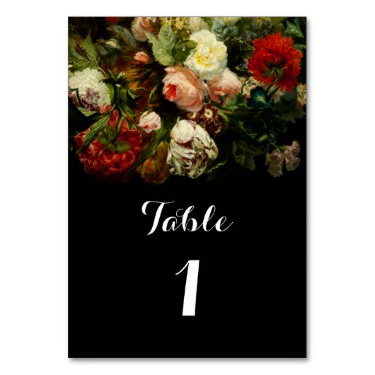 Numéro De Table Ambiance romantique foncé élégant fleurs florales (Par défaut)