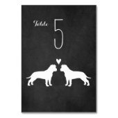 Numéro De Table American Staffordshire Terrier Silhouettes Mariage (Dos)