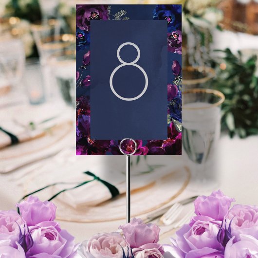 Numéro De Table Amethyst Sapphire Navy Jewel Tone Mariage encadré