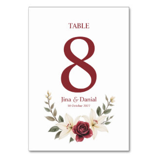 Numéro De Table Amour Éternel
