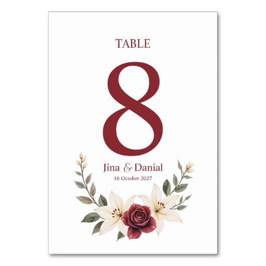 Numéro De Table Amour éternel (Par défaut)