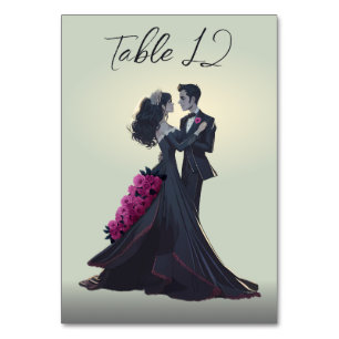 Numéro De Table Amoureux Gothiques Romantiques Minimal Élégant