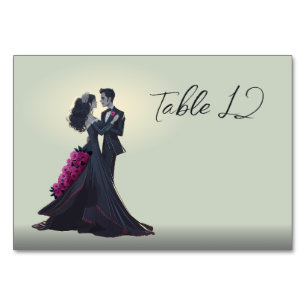 Numéro De Table Amoureux Gothiques Romantiques Minimaliste Élégant
