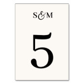 Numéro De Table Ampersand de mariage en écriture monogramme classi (Dos)