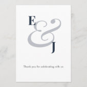 Numéro de table Ampersand minimaliste marine | (Dos)