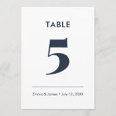Numéro de table Ampersand minimaliste marine | (Devant)