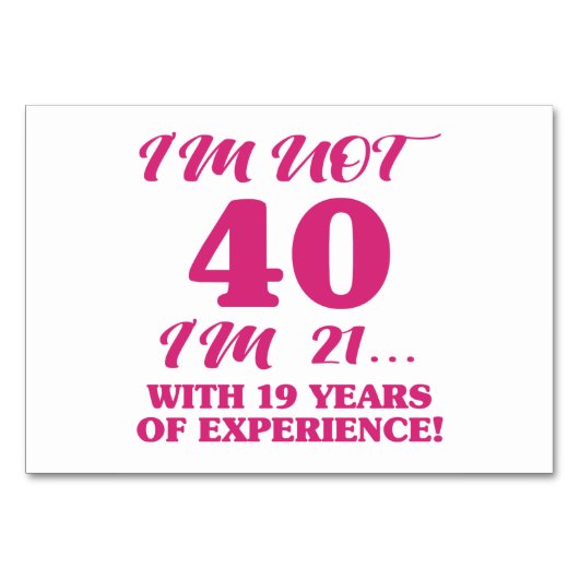 Numéro De Table Amusant 40ème anniversaire (Devant)