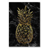 Numéro De Table Ananas géométrique en or moderne design mariage (Dos)