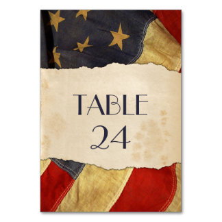 Numéro De Table Ancien Mariage Vintage patriotique