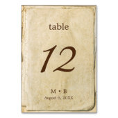 Numéro De Table Ancien papier rustique mariage signe numéro de tab (Dos)