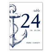 Numéro De Table Ancre de croquis nautique de marine moderne (Dos)