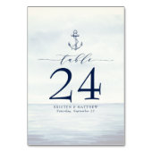 Numéro De Table Ancre nautique Aquarelle Océan Bleu Marine (Par défaut)
