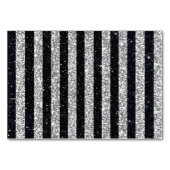Numéro De Table Ancre nautique Mariage Silver Black Stripes (Dos)
