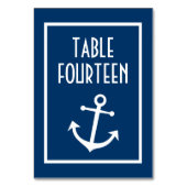 Numéro De Table Ancres nautiques (bleu foncé / blanc) (Dos)