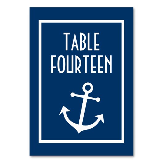 Numéro De Table Ancres nautiques (bleu foncé / blanc) (Par défaut)