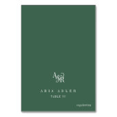 Numéro De Table ANDREA Dark Green Minimal Wedding Place Cards (Par défaut)