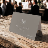 Numéro De Table ANDREA Rustic Taupe Minimal Wedding Place Cards