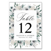 Numéro De Table Anémones blancs et Mariage Rose (Dos)