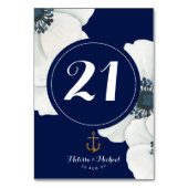 Numéro De Table Anémones en cascade bleu et blanc de la marine nau (Par défaut)