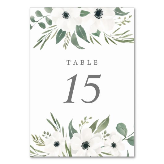 Numéro De Table Anémones & Eucalyptus Mariage Timeline & (Par défaut)
