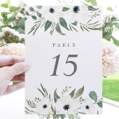 Numéro De Table Anemones Sage & Dusty Eucalyptus Mariage