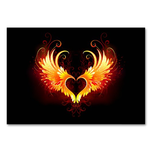 Numéro De Table Angel Fire Heart with Wings (Devant)
