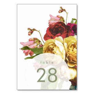 Numéro De Table Anglais Jardin Bohême Rose Mariage