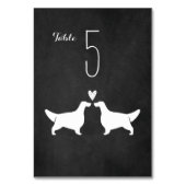 Numéro De Table Anglais Setter Chien Silhouettes Réception de mari (Dos)