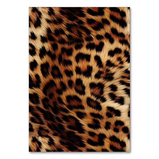 Numéro De Table Animal à motif léopard crème marron  (Dos)