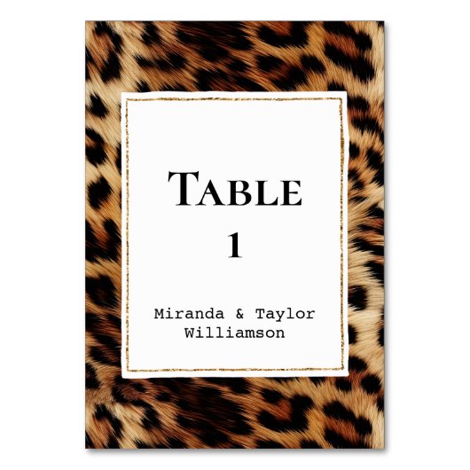 Numéro De Table Animal à motif léopard crème marron (Par défaut)