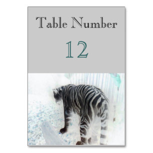 Numéro De Table Animal sauvage de tigre blanc