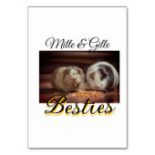 Numéro De Table Animaux de compagnie amis besties ajouter nom anim (Dos)