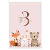 Numéro De Table Animaux des bois Anniversaire rose rustique (Par défaut)