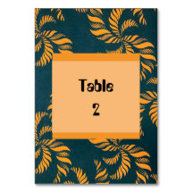 Numéro de table Ankara vert et orange