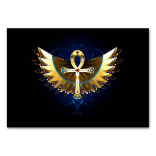 Numéro De Table Ankh or avec ailes