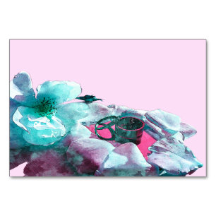 Numéro De Table Anneaux avec pétales de rose blanche