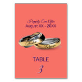 Numéro De Table Anneaux d'or Monogramme Corail (Dos)