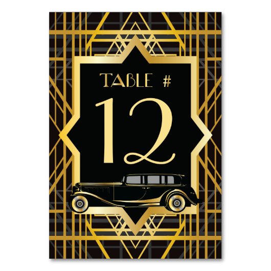 Numéro De Table Années folles Gatsby Style Numéro de tableau (Dos)