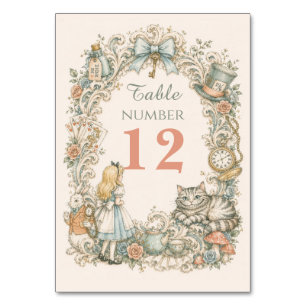Numéro De Table Anniversaire d'Alice au Pays des Merveilles