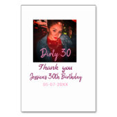 Numéro De Table Anniversaire Dirty 30 ajouter nom rose ajouter pho (Dos)